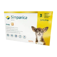 Фото Симпарика таблетки для пер. пр. для собак 5мг 1,3-2,5кг ГЕРМАНИЯ! N3