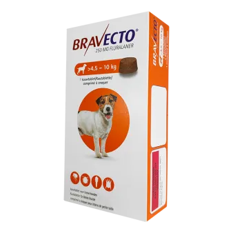 Бравекто для собак 4,5 - 10 кг ГЕРМАНИЯ! таблетки жевательные (для собак мелких пород) 250мг №1